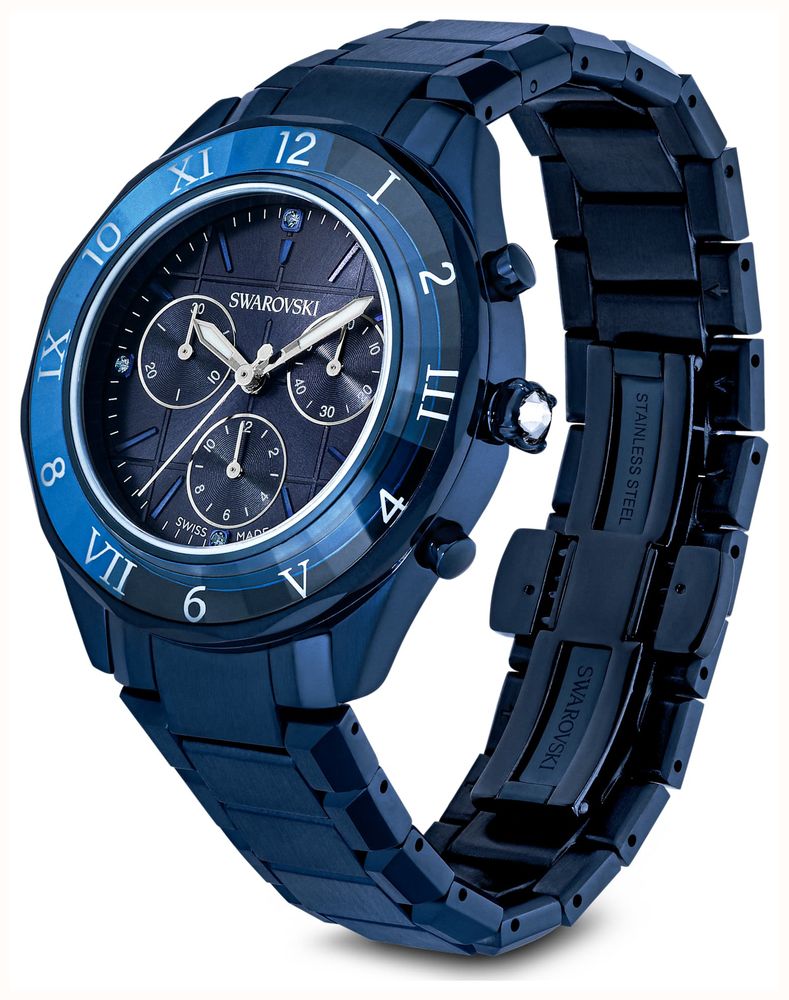 ✧̣̥̇ コナピディルユニストーン ✧̣̥̇ Swarovski Dextera Chrono (39mm) Blue Dial / Blue PVD Metal