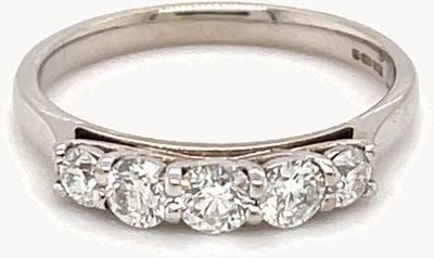 18k White Gold 5 Stone Diamond Ring JM5872