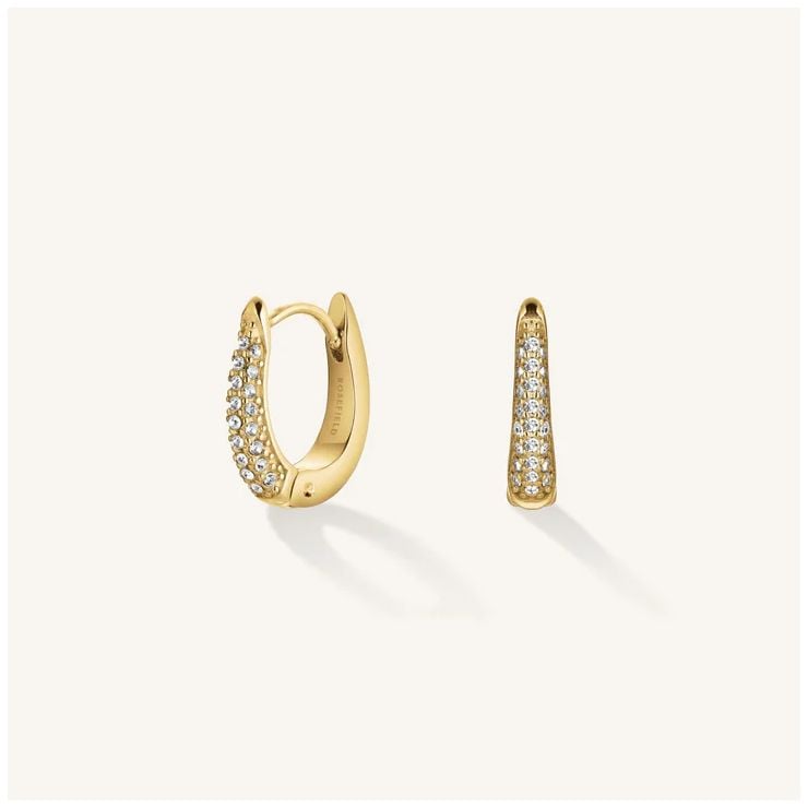 Rosefield Jewellery JECHG-J1027 Crystal Huggies Gold Plated