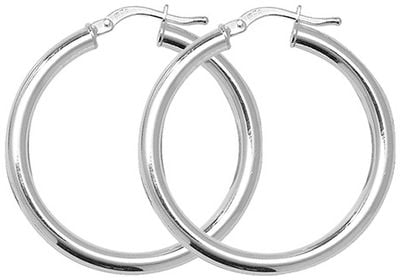 Silver 25mm Plain Hoop Sleeper Earring G5092