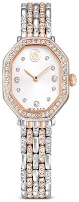 Swarovski Dextera Octagon (23mm) Silver Sunray Dial / Crystal-Set Two-Tone Stainless Steel Bracelet 5715521