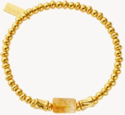 ChloBo Joy Spirit Stone Bracelet - Citrine - 18ct Gold Plated (18cm) GBSSC