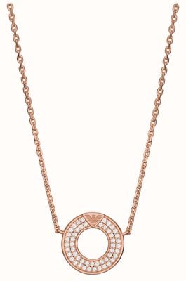 Emporio Armani Women's Crystal-Set Rose Gold-Tone Sterling Silver Ring Pendant Necklace EG3588221
