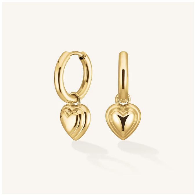 Rosefield Jewellery JEHPG-J985 Hoop Earrings With Gold Heart