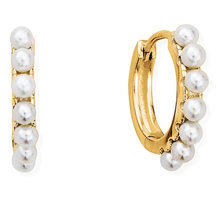 ChloBo GEH3547 TREASURES OF BALI Classic Pearl Huggie Hoop Jewellery