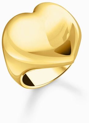 Thomas Sabo Heart Shaped Ring Gold-Plated Sterling Silver Size 56 TR2471-413-39-56
