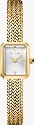 Rosefield Mini Octagon Gold (15mm) Silver Dial / Gold-Plated Stainless Steel Mesh Bracelet MWGMG-M01