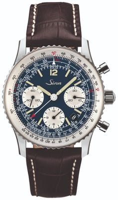 Sinn 903 St BE II The Navigation Chronograph (41mm) Dark Blue Dial / Brown Leather Strap 903.091-DARK-BROWN-LEATHER