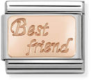 Nomination Classic Best Friend 9ct Rose Gold & Steel Charm 430108/16