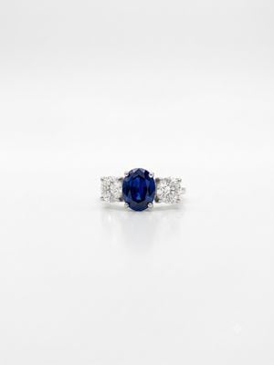 Clarks Diamonds Platinum  Lab Grown 2.61ct Sapphire And 0.75ct D Vs1 Either J22638