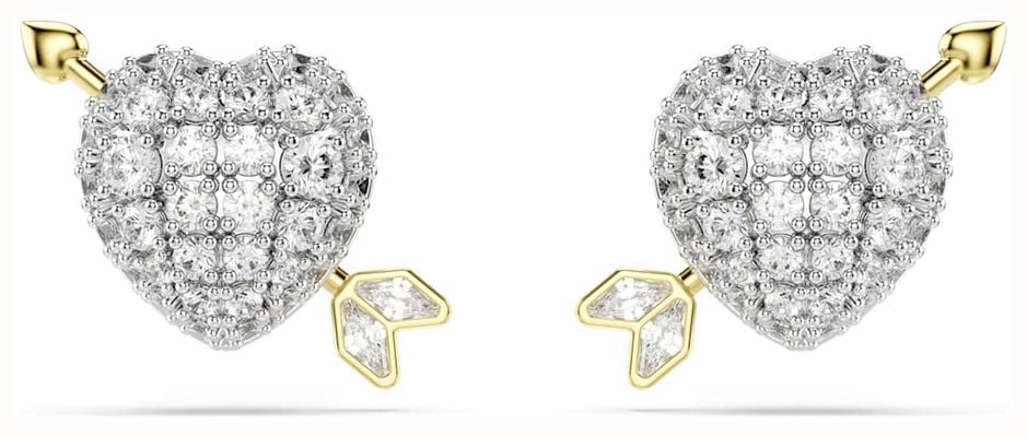 Swarovski Swarovski Idyllia Mixed Cuts Heart with Arrow Two Tone Stud Earrings 5737298