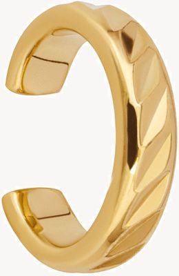 Elements Silver Gold Plated Sterling Silver Textured Ear Cuff C173