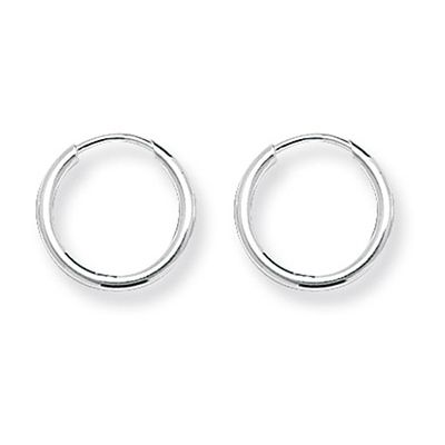 James Moore TH G5532 Silver 13mm Sleeper Hoop Earrings Jewellery