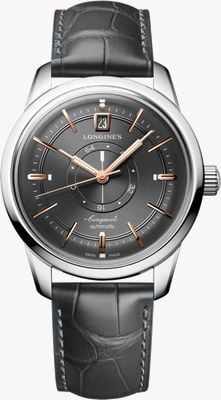 LONGINES Conquest Heritage Central Power Reserve (38mm) Anthracite Grey Dial / Grey Alligator Leather Strap L16484622