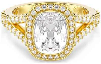 Swarovski Una Angelic ring Cushion cut, White, 18K gold finish 5762630