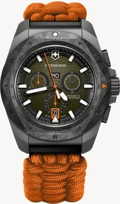 Victorinox I.N.O.X. Chrono Titanium (43mm) Green Dial / Orange Paracord Strap 242083.1