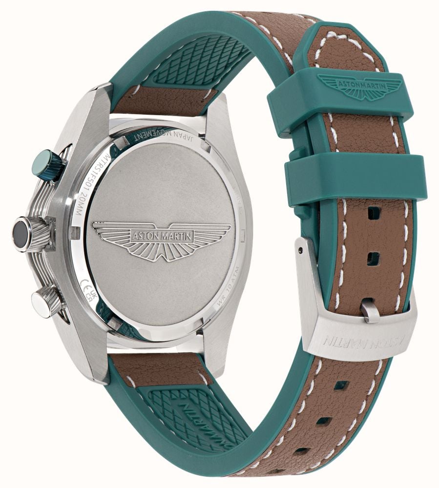 Aston Martin Thrill SGT W Quartz Chronograph (42mm) Podium Green Dial / Tan & Podium Green Silicone Strap MTRS1F501 - alternate view 4