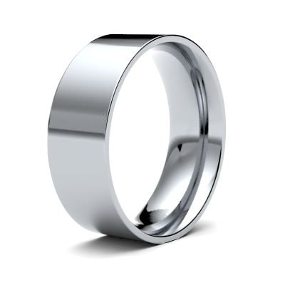James Moore Wedding Rings | 9ct White Gold | 7mm | Light | Flat Court | AG_7GLE-9W