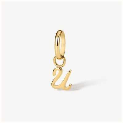 D.LOUISE Gold Tone Mini Italic Initial Charm - U CH-39-21