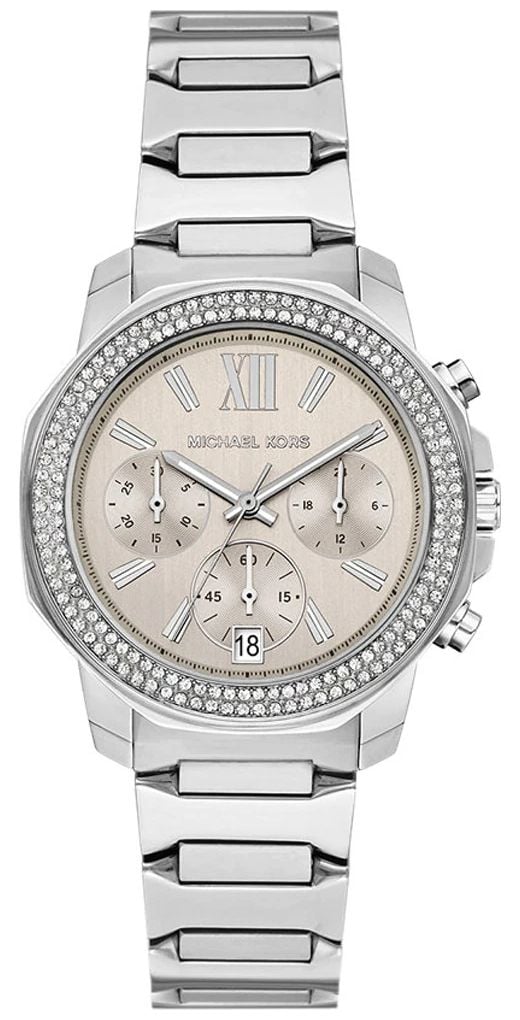 Michael Kors MK7683 Prescott Ladies Silver Tone chronograph Watch