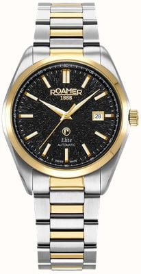 Roamer Elite Automatic (42mm) Black Dial / Two-Tone Stainless Steel Bracelet & Black Leather Strap 970983 47 85 20