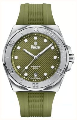 Tutima Glashütte M2 Seven Seas S Automatic (40mm) Matte-Green Décor Dial / Green FKM Rubber Strap 6156-23
