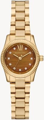 Michael Kors Lexington Petite Crystal (26mm) Brown Dial / Gold PVD Stainless Steel Bracelet MK7578