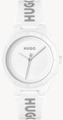 HUGO Women's #LIT (36mm) White Dial / White Silicone Strap 1540165