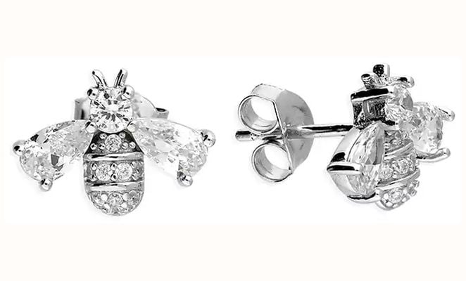 James Moore CME Silver Rhodium plated cubic zirconia bee H5619/C
