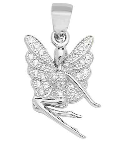 James Moore TH G6951 Silver Cz Fairy Pendant Jewellery