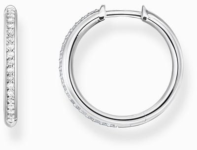 Thomas Sabo Sterling Silver White Zirconia Hoop Earrings CR673-051-14