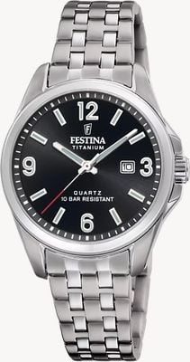 Festina Calendario Titanium (31mm) Black Dial / Titanium Bracelet F20697/3
