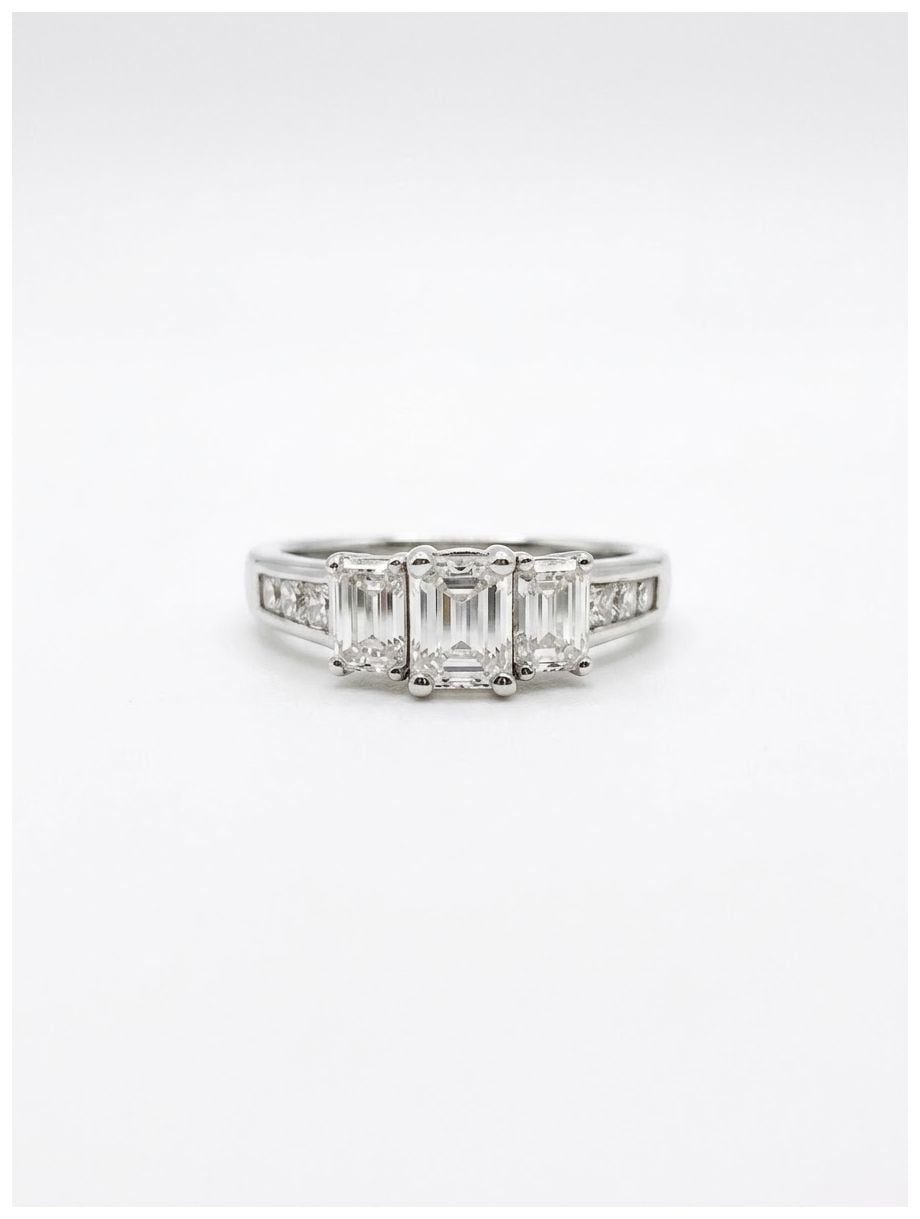 James Moore & Co JM2151 Emerald Natural Diamond 18ct White Jewellery