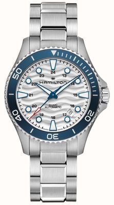 Hamilton Khaki Navy Scuba Automatic (40mm) White Wave Dial / Stainless Steel Bracelet H82425110
