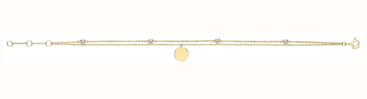 James Moore TH Women's 9ct Yellow Gold Bracelet with Disc Charm BR640