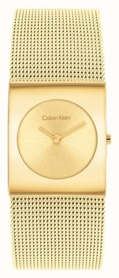 Calvin Klein Women's CK Pulse Gold Dial / Gold-Tone Stainless Steel Mesh Bracelet 25100062