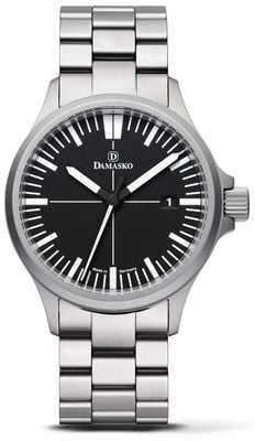 Damasko DK32/2 Three-Hand Manufacture Automatic (39mm) Black Dial / Submarine Steel Bracelet DK32/2 STEEL BRACELET