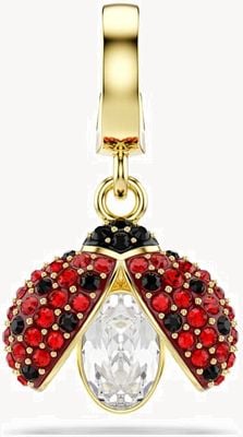 Swarovski dyllia charm Mixed cuts, Ladybird, Red, Gold-Tone Plated 5743138
