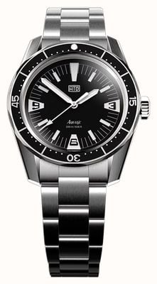 HTD Aquatìc SpaceBoy Automatic Skindiver (39mm) Black Dial / 323 Stainless Steel Bracelet A25F09S