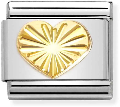 Nomination Classic Heart Steel & Gold Charm 030149/51