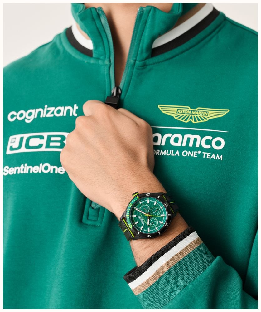 Aston Martin Aramco Formula One™ Team PIT W Quartz Multifunction (46mm) Podium Green Dial / Black Silicone Strap MTFP1F503 - alternate view 5