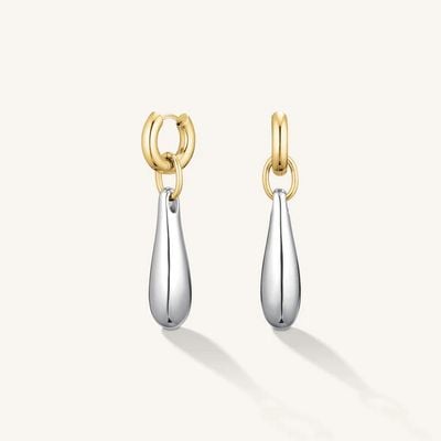 Rosefield Jewellery Dome Duotone Drop Pendant Earrings JEDPD-J1215