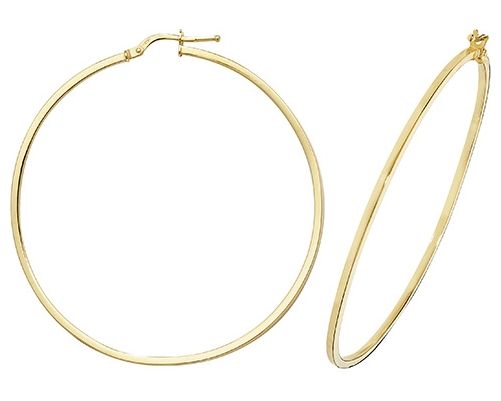 James Moore TH ER1007-50 9k Yellow Gold Hoop Earrings 50 mm Jewellery