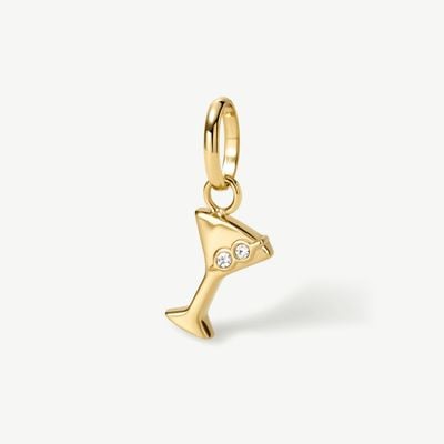 D.LOUISE Gold Plated Martini Glass Charm ch-80