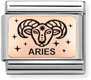 Nomination Classic Aries 9ct Rose Gold & Steel Charm 430112/01