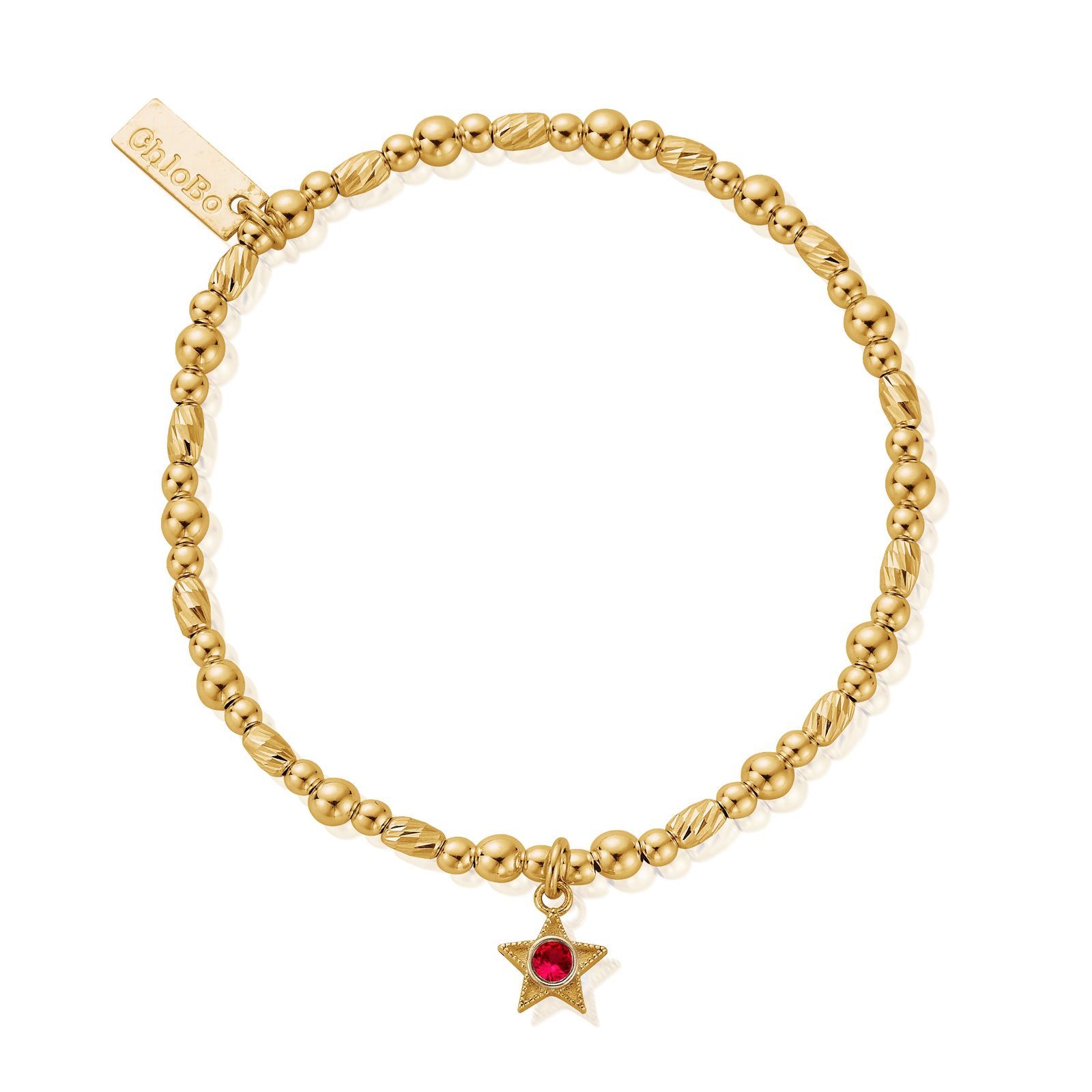 ChloBo GBBCB3481 January Birthstone Bracelet - 18ct Gold Jewellery