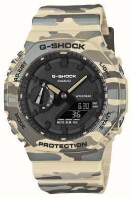 Casio G-Shock 2100 Series Original Camouflage (45.4mm) Black Dial / Green Camo Resin Band GA-2100CM-5AER