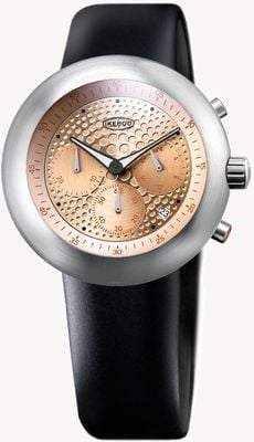 IKEPOD CHRONOPOD Gold Dots 003 (44mm) Gold Dial / Black Silicone Strap C003-SI-LB