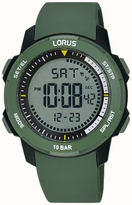 Lorus Sport Digi (40mm) Digital Dial / Green Silicone Strap R2377PX9
