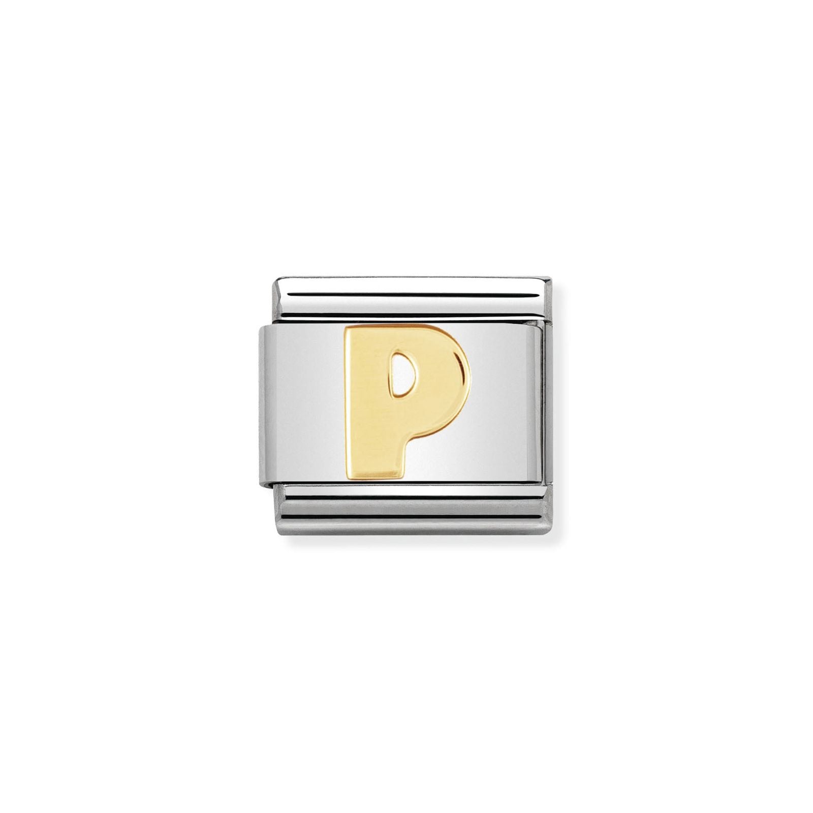 Nomination 030101/16 Classic Letter P 18ct Gold & Steel Jewellery